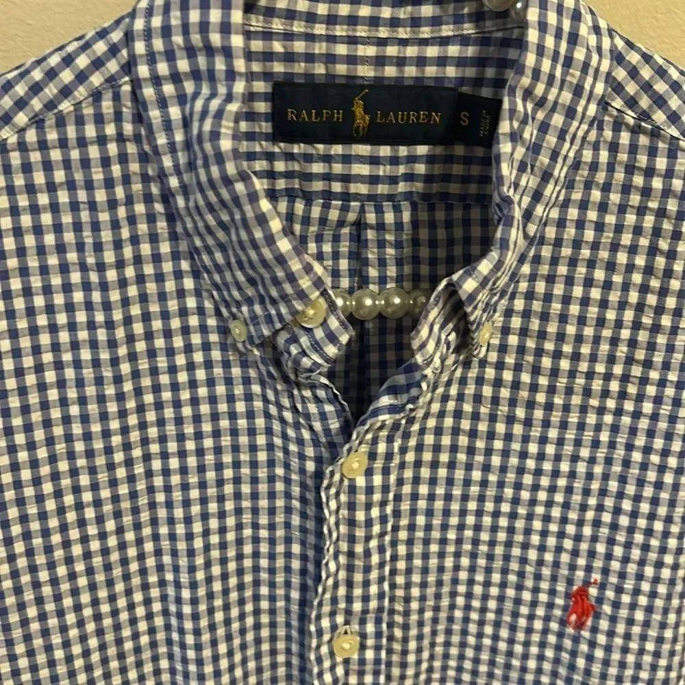 Ralph Lauren Boys Button Down Plaid Shirt. Size Small